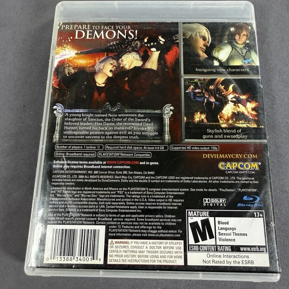 PS3 Devil May Cry 4 Game Complete CIB Near Mint Disc Capcom Action 2008